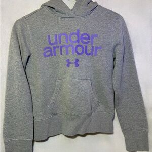 Under Armour Heather Gray Hoodie with Purple Accents